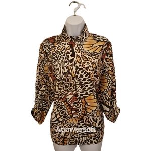 *sold*Zenergy by Chico's Butterfly Print Full Zip Lightweight Jacket